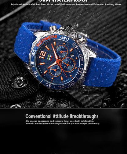 Quartz Watch Clock Six-pin Timing Sports Wrist