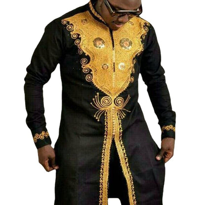 African-style Men's Suit Stand-up Collar