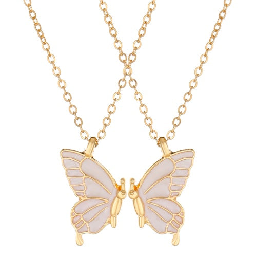 2pcs Butterfly Necklace Chain Pendant