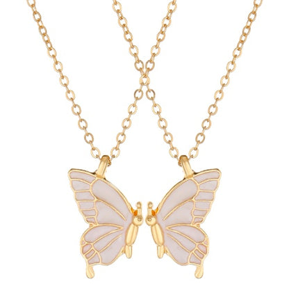 2pcs Butterfly Necklace Chain Pendant