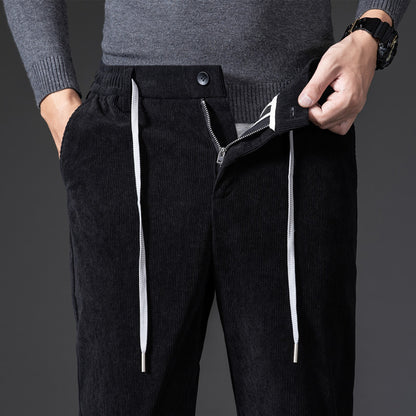 Thick Casual Pants Men's High Waist Slacks