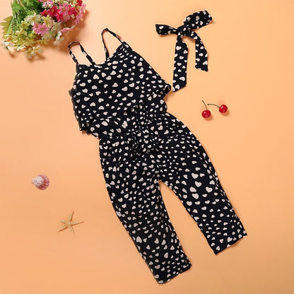 Summer Polka Dot Girls Jumpsuit