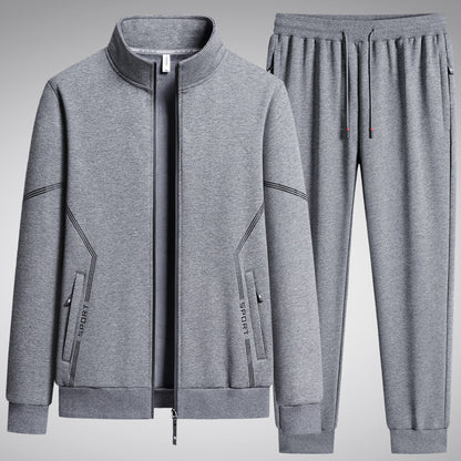 Two-piece Set Fleece-lined Men's Leisure Sports Suit