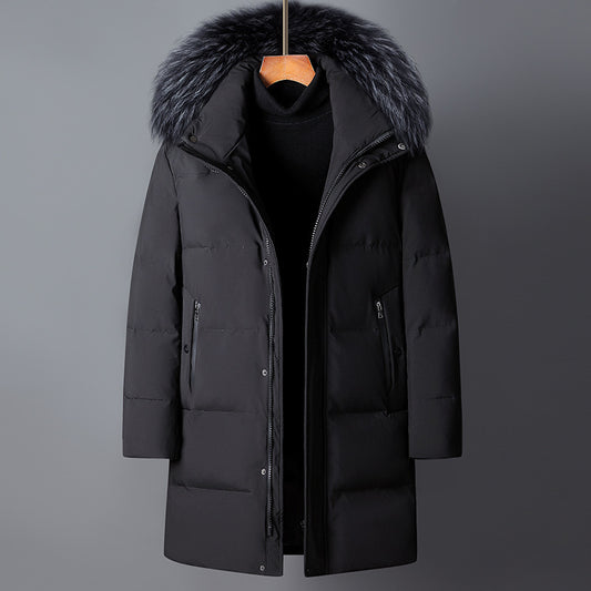 Mid-length Warm Cold-resistant Hooded Jacket