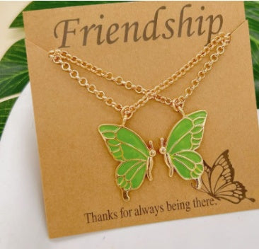 2pcs Butterfly Necklace Chain Pendant