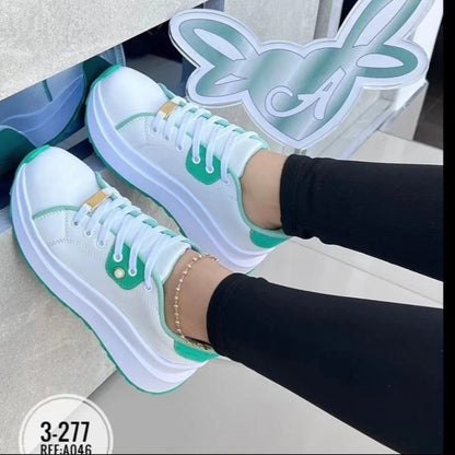 Women's Lace-up White Sneakers