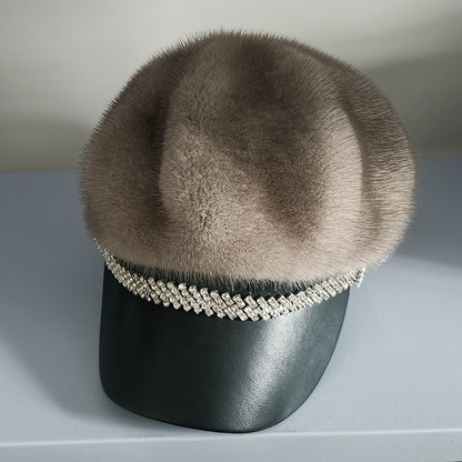 Women's Winter Mink Fur Fashion All-matching Beret