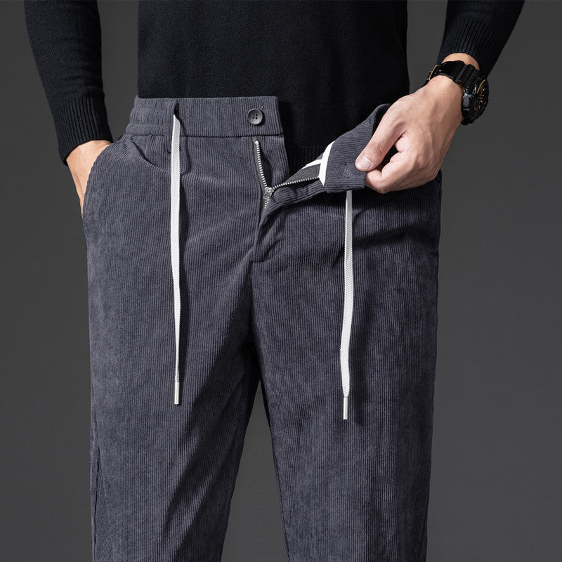 Thick Casual Pants Men's High Waist Slacks