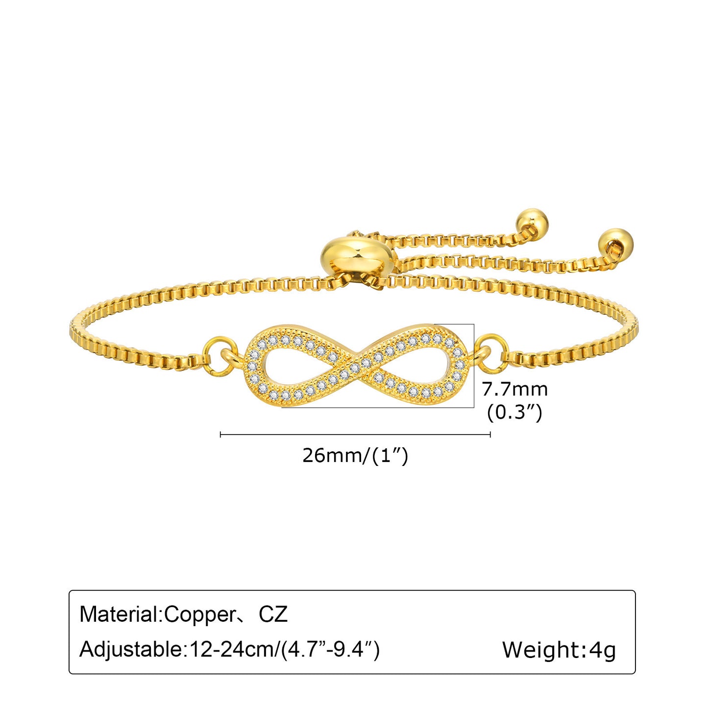 Adjustable Infinity Double-layer  Bracelet