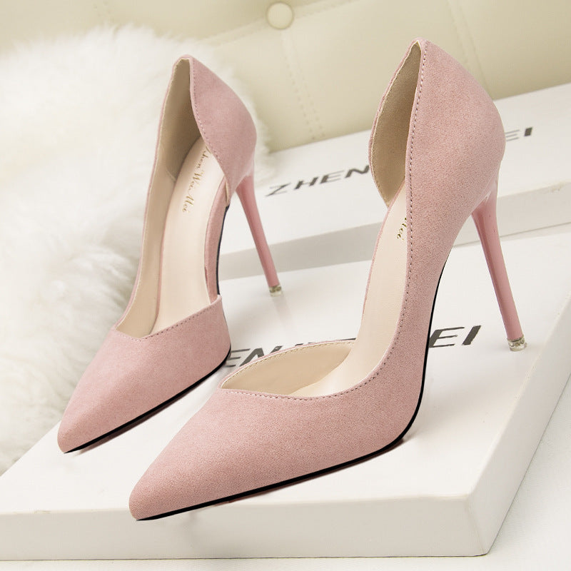 Women's Low-cut Pointed-toe Side Shoes