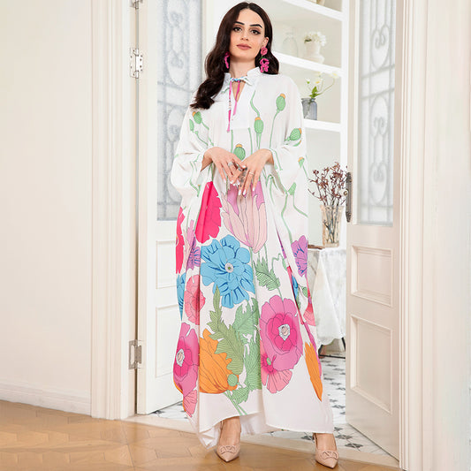 Holiday Style Raglan Sleeve Long Dresses