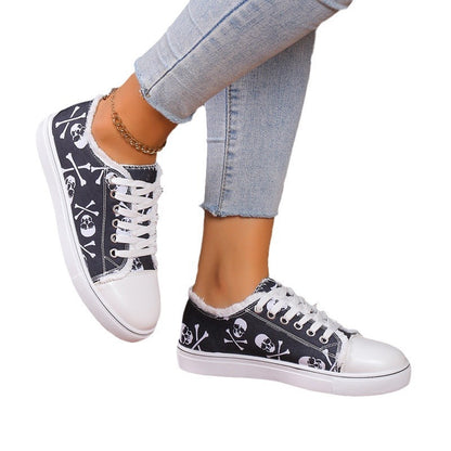 Versatile Flat Bottomed Lace Up Canvas Shoes