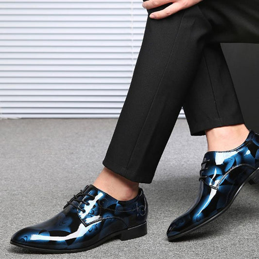 Men's bright leather dress shoes