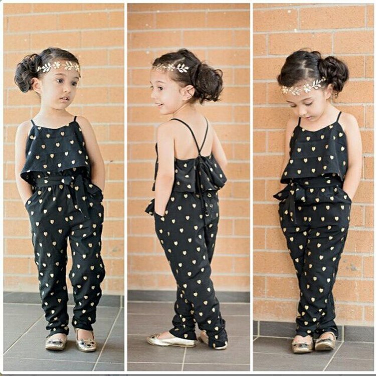 Summer Polka Dot Girls Jumpsuit