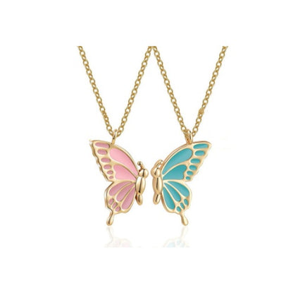 2pcs Butterfly Necklace Chain Pendant