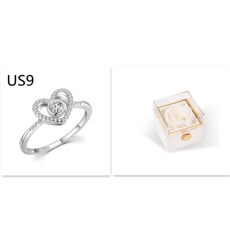 Rotating Eternity Rose Jewelry Box 2 in 1