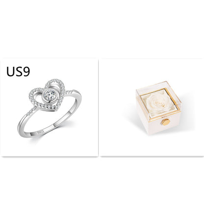 Rotating Eternity Rose Jewelry Box 2 in 1