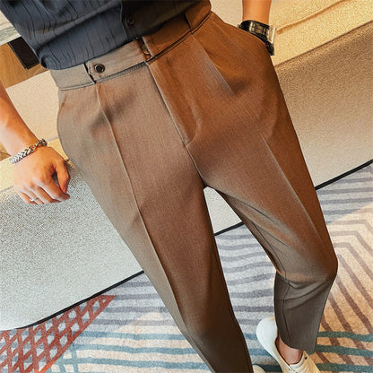 Men's Solid Color Casual Cropped Pants