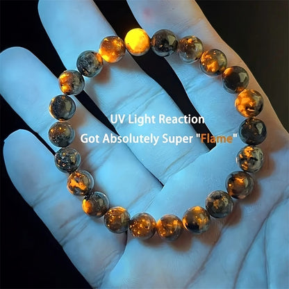 Natural Flame Stone Beads Beaded Bracelet