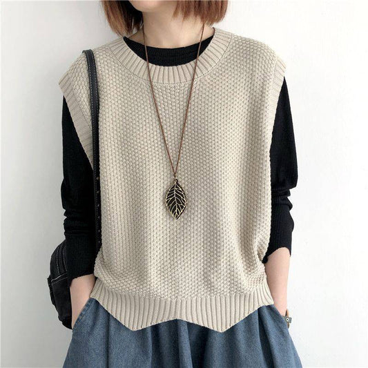 Women's Knitted Vest Crop-top Outerwear