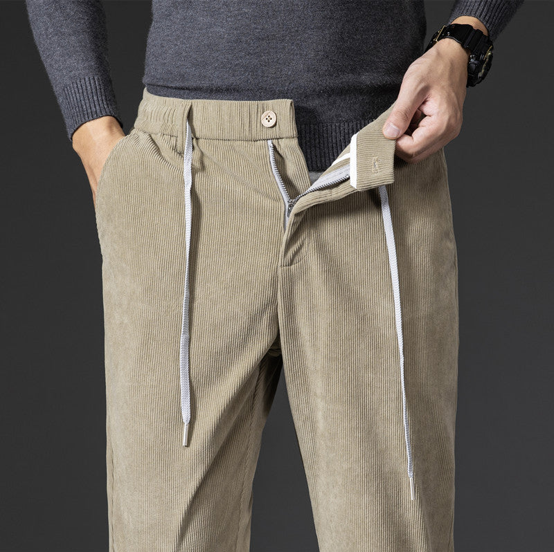 Thick Casual Pants Men's High Waist Slacks