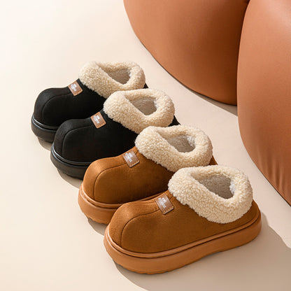 Ankle Wrap Slippers Women's Warm Slugged Bottom Cotton Shoes