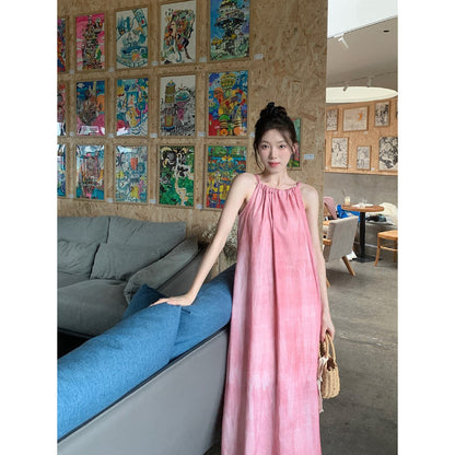 Women's Vacation Beach Halter Loose Sling Dress