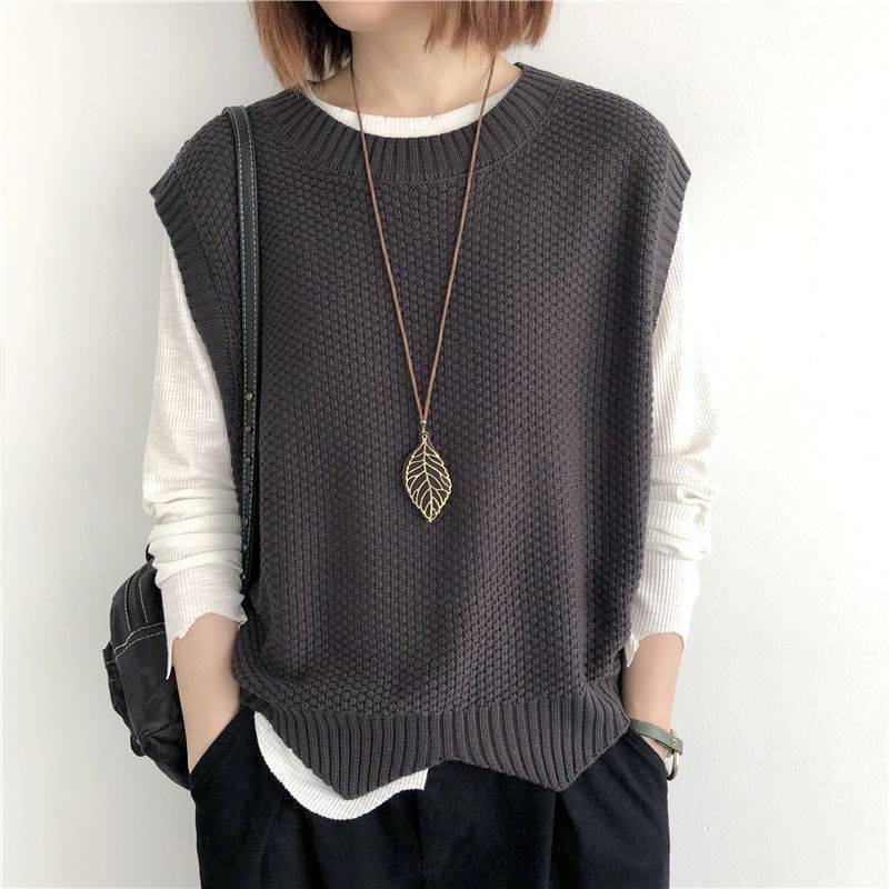 Women's Knitted Vest Crop-top Outerwear