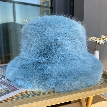 Imitation Fur Women's Autumn And Winter Wild Long Fur Bucket Hat