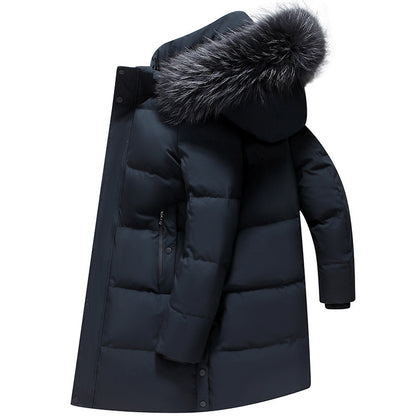 Mid-length Warm Cold-resistant Hooded Jacket