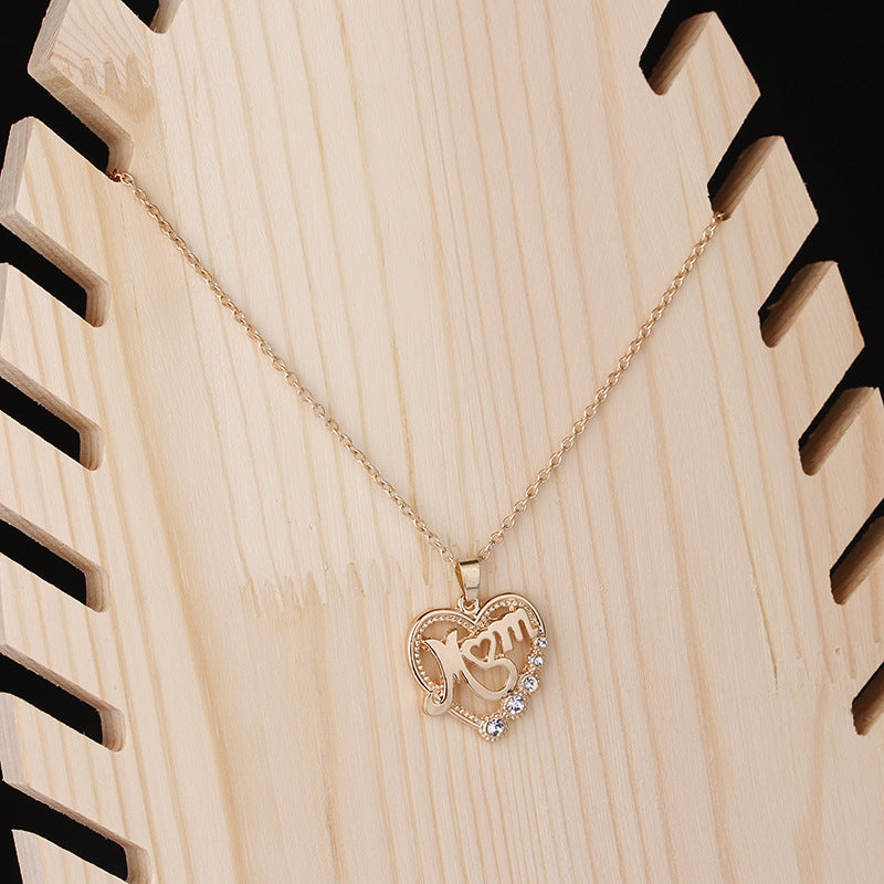 MOM Mother Love Hollow Alloy Necklace