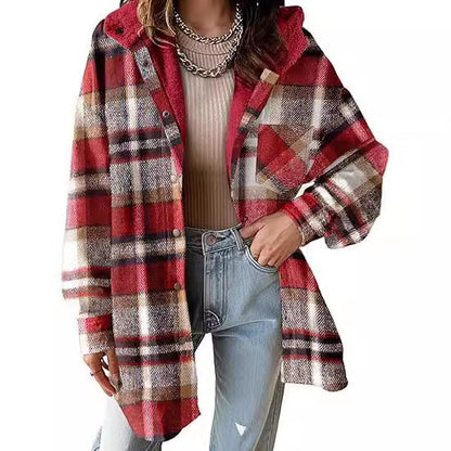 Women Flannel Plaid Jacket