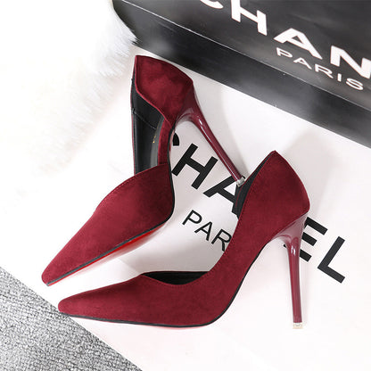 Women's Low-cut Pointed-toe Side Shoes