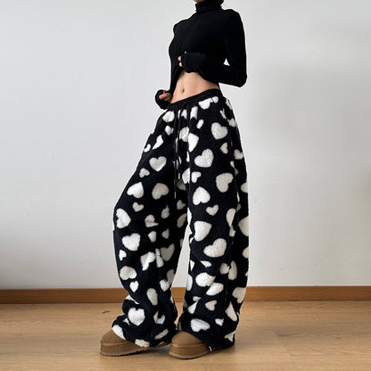 Polka Heart Dot Casual Jogger Pants