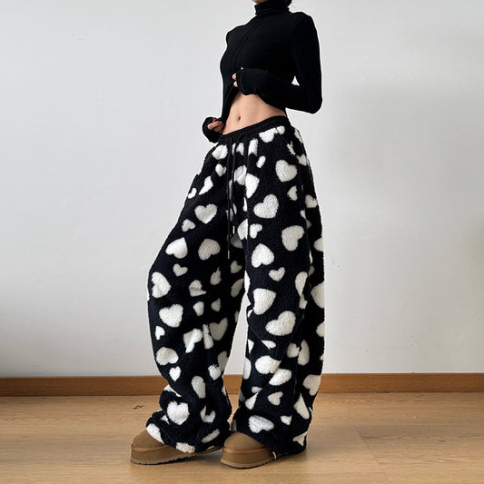 Polka Heart Dot Casual Jogger Pants