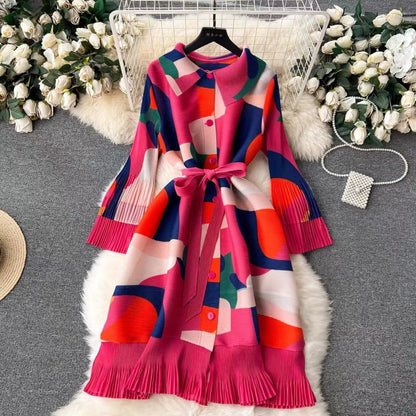 Retro Pleated Dress