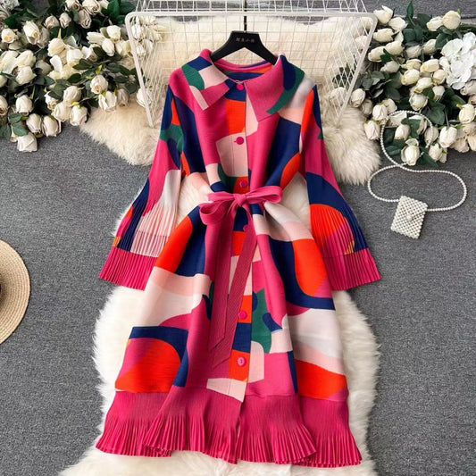 Retro Pleated Dress