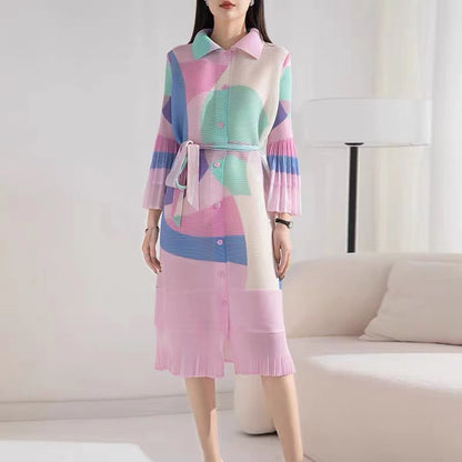 Retro Pleated Dress