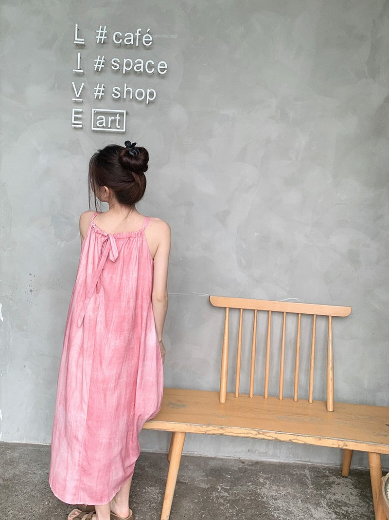 Women's Vacation Beach Halter Loose Sling Dress