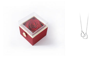 Rotating Eternity Rose Jewelry Box 2 in 1