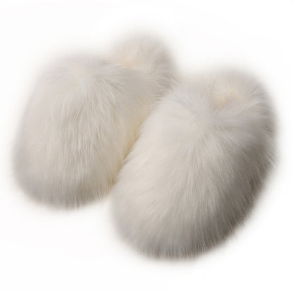 Fluffy Slippers Women's Home Fleece-lined Warm Artificial Fur