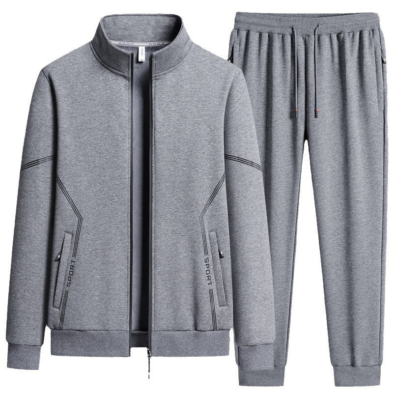 Two-piece Set Fleece-lined Men's Leisure Sports Suit