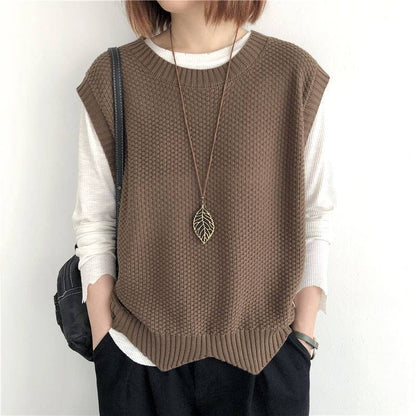 Women's Knitted Vest Crop-top Outerwear