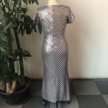 African Hot Style Twill Sequin Dress