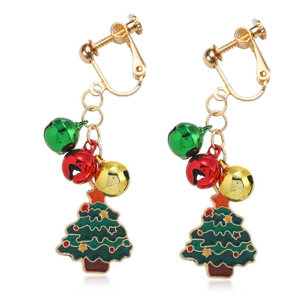 Christmas Earrings Snowman Pentagram Alloy