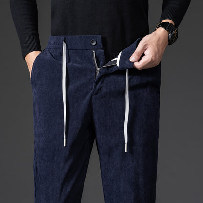 Thick Casual Pants Men's High Waist Slacks