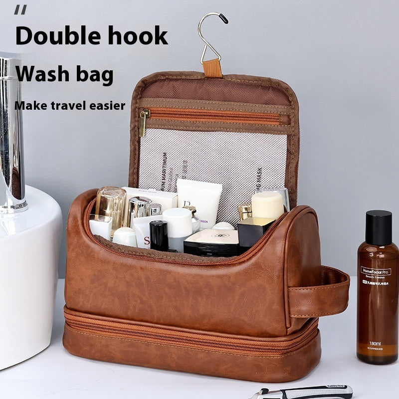 Men's Travel Leather Cosmetics Storage Bag