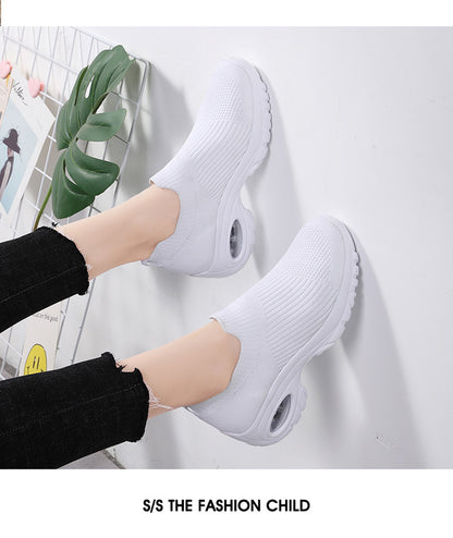 Women's Large Size Air Cushion Fly-knit Sneakers