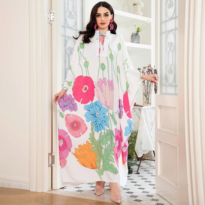 Holiday Style Raglan Sleeve Long Dresses