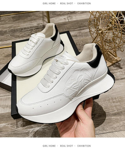 Leather Sports Casual White Shoes